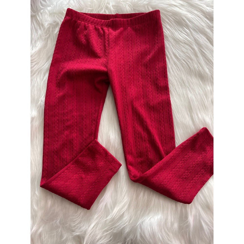 Old Navy kids Girls Red Cable Knit Leggings Size 5T Used